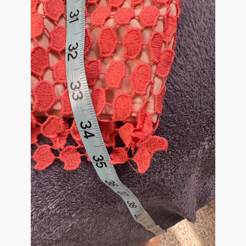 Endless Rose Coral Lace Dress Sleeveless Sheath Mini Lined Size Medium Floral - Picture 7 of 9